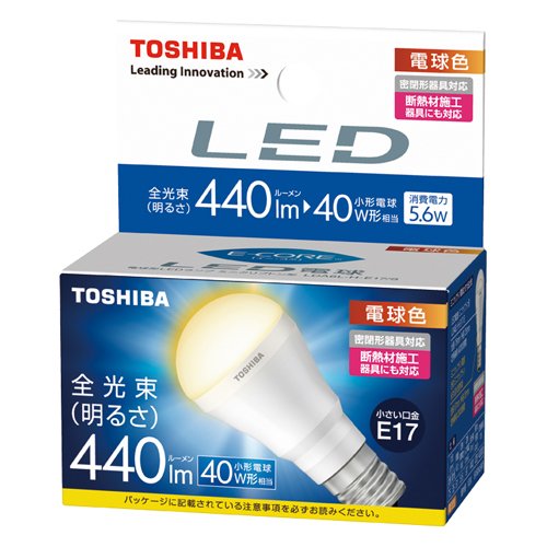 4974550446426 - TOSHIBA E-CORE 5.6W MINI KRYPTON BULB FORM (E-CORE) LED LDA6L-H (LAMP COLOR 440 LUMEN 40W) (JAPAN IMPORT)