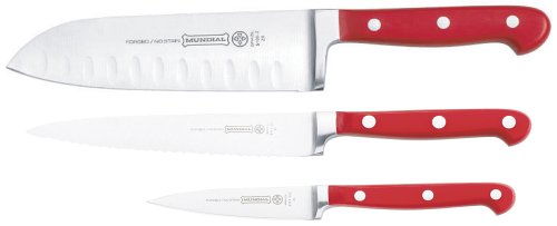 0049774183755 - MUNDIAL 5100 SERIES 3-PIECE KNIFE STARTER SET, RED