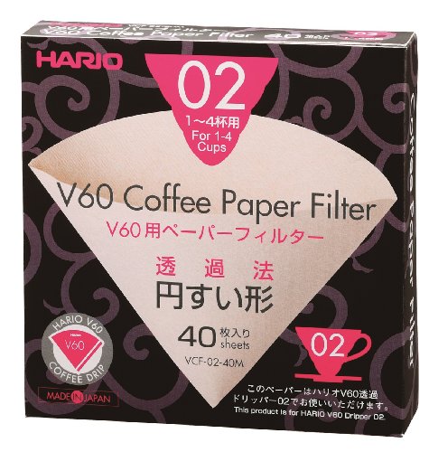 4977642723252 - HARIO BOX OF PAPER FILTERS FOR 02 DRIPPER, 40 SHEETS, NATURAL