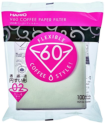 4977642723320 - HARIO 02 100 COUNT COFFEE PAPER FILTER, WHITE