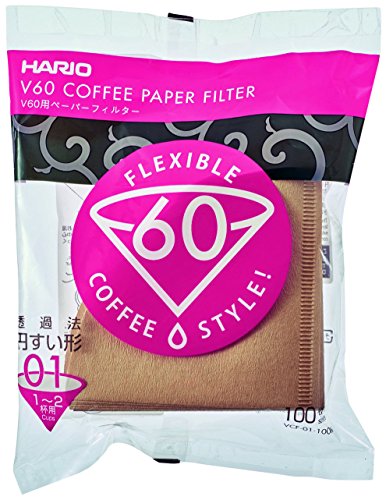 4977642723344 - HARIO BOX OF PAPER FILTER FOR 01 DRIPPER, 7.1 BY 2.1 BY 8.3-INCH, 100 SHEETS, MISARASHI