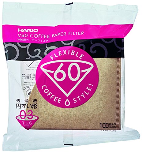 4977642723368 - HARIO 03 100 COUNT COFFEE PAPER FILTER, NATURAL