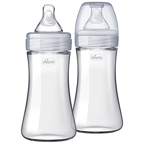 0049796400809 - CHICCO DUO 9OZ. BABY BOTTLE 2-PACK IN NEUTRAL, WITH SLOW FLOW ANTI-COLIC NIPPLE