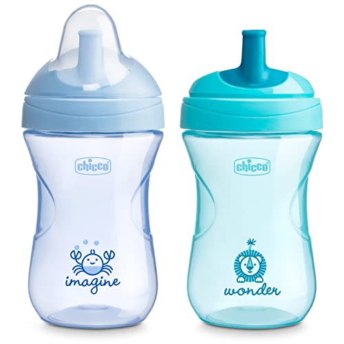 0049796401196 - CHICCO CHICCO SPORT SPOUT TRAINER 9OZ. (2PK) SPILL-FREE BABY SIPPY CUP IN PALE BLUE/TEAL 9M+