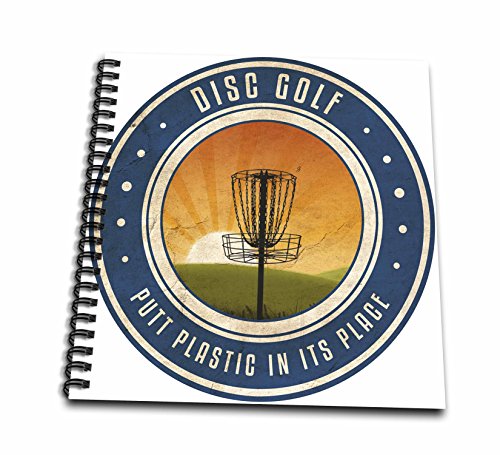 0498039411018 - PERKINS DESIGNS DISC GOLF - PUTT PLASTIC IN ITS PLACE #11 - SILHOUETTE OF FRISBEE DISC GOLF BASKET AS THE SUN RISES - DRAWING BOOK 8 X 8 INCH (DB_39411_1)