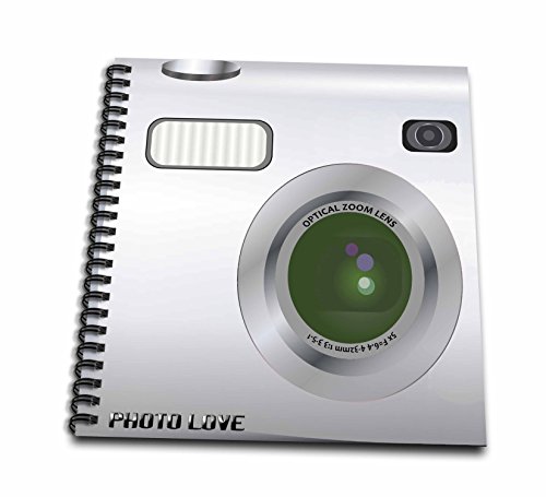 0498057458026 - 3DROSE LLC DB_57458_2 MEMORY BOOK, 12 BY 12-INCH, SILVER CAMERA SQUARE DESIGN-UNIQUE NOVELTY GIFT FOR PHOTOGRAPHY FANS AND PHOTOGRAPHERS