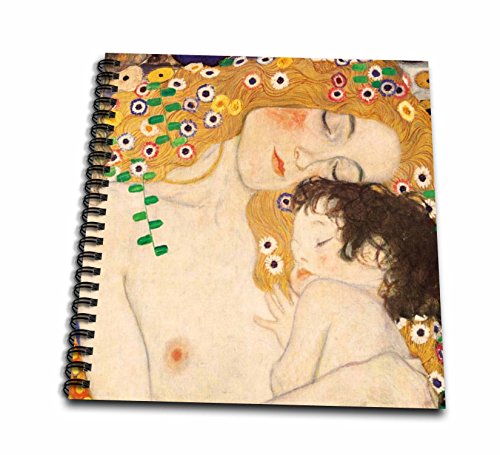 0498157653017 - 3DROSE LLC DB_157653_1 DRAWING BOOK, 8 BY 8-INCH, MOTHER AND CHILD BY GUSTAV KLIMT-1905-DETAIL FROM THE THREE AGES OF WOMAN-MOM AND BABY LOVE
