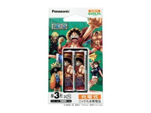 4984824948822 - PANASONIC EVOLTA RECHARGEABLE NI-MH AA-SIZE MIN. 1,900MAH 2-PACK (ONE PIECE LUFFY -SERIOUS) | HHR-3MCA/2B (JAPANESE IMPORT)
