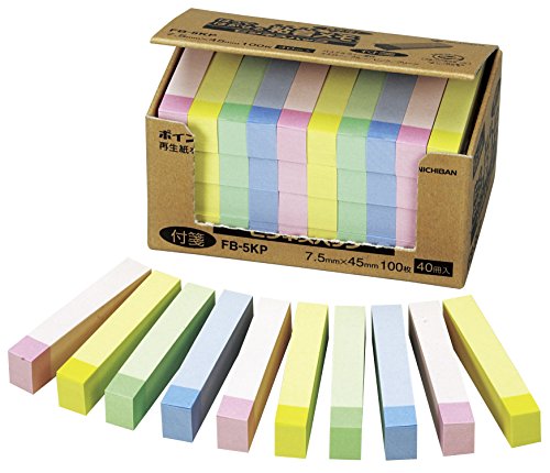 4987167047115 - X 40 BOOKS INPUT FB-5KP 100 PIECES NICHIBAN POINT MEMO RECYCLED PAPER SERIES BUSINESS PACK 7.5 X 45MM PASTEL COLOR MIXING LINE (JAPAN IMPORT)