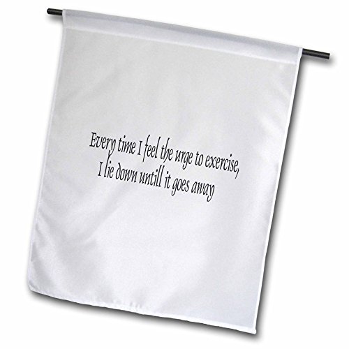 0499004364025 - FUNNY QUOTES AND SAYINGS - EVERY TIME I FEEL THE URGE TO EXERCISE I LIE DOWN UNTILL IT GOES AWAY - 18 X 27 INCH GARDEN FLAG (FL_4364_2)