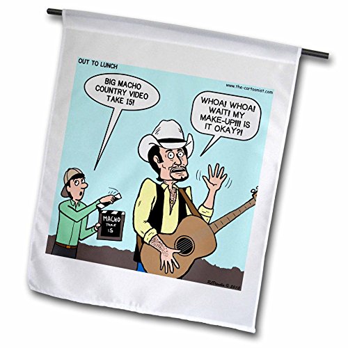 0499008517014 - RICH DIESSLINS FUNNY GENERAL CARTOONS - COUNTRY MUSIC VIDEO AND MACHO COUNTRY SINGER PARODY - 12 X 18 INCH GARDEN FLAG (FL_8517_1)