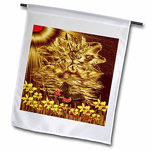 0499009133022 - SMUDGEART FLOWER ART DESIGNS - GOLDLEAF - 18 X 27 INCH GARDEN FLAG (FL_9133_2)
