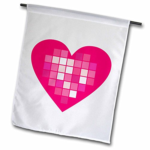 0499038408023 - TNMGRAPHICS VALENTINES - PINK HEARTS AND SQUARES - 18 X 27 INCH GARDEN FLAG (FL_38408_2)