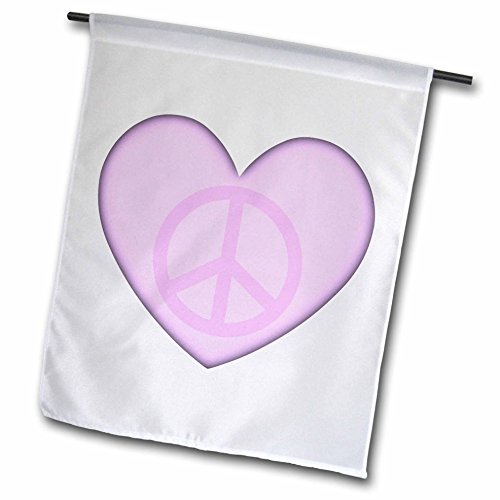 0499038520022 - PATRICIA SANDERS CREATIONS - PEACEFUL HEART- LOVE- PINK ART - 18 X 27 INCH GARDEN FLAG (FL_38520_2)