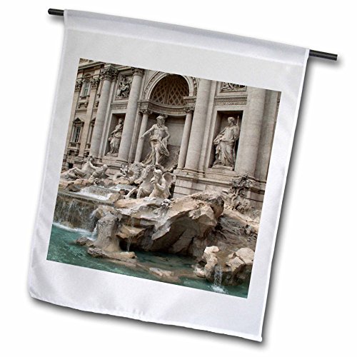 0499047792014 - 3DROSE FL_47792_1 TREVI FOUNTAIN IN ROME, ITALY-PLACES TO TRAVEL GARDEN FLAG, 12 BY 18-INCH