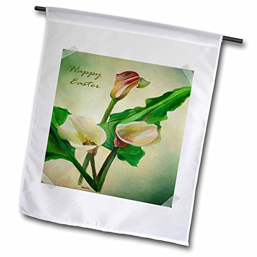 0499049417014 - 3DROSE FL_49417_1 HAPPY EASTER CALLA LILY EASTER FLOWER GARDEN FLAG, 12 BY 18-INCH