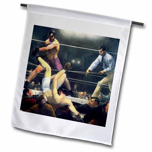 0499079452023 - 3DROSE FL_79452_2 VINTAGE ART DEMPSEY AND FIRPO BOXING MATCH 1924 GARDEN FLAG, 18 BY 27