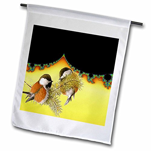 0499101183024 - SMUDGEART BIRD ART DESIGNS - BABY BIRD CHICK-A-DEES - 18 X 27 INCH GARDEN FLAG (FL_101183_2)
