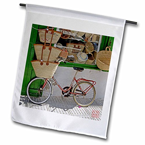 0499107565022 - NANO CALVO IBIZA - BICYCLE AND TRADITIONAL SHOP WITH CRAF BAGS IN IBIZA TOWN, SPAIN - 18 X 27 INCH GARDEN FLAG (FL_107565_2)