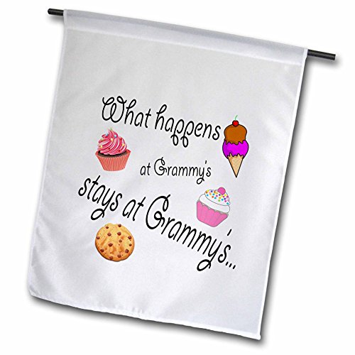 0499113686018 - 3DROSE FL_113686_1 WHAT HAPPENS AT GRAMMY'S STAYS AT GRAMMY'S GRANDMOTHER HUMOR GARDEN FLAG, 12 BY 18-INCH