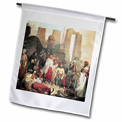 0499127382029 - BLN MIDDLE EASTERN AND NORTHERN AFRICAN FINE ART COLLECTION - THE FRANCO-TUSCAN EXPEDITION IN THE RUINS OF THEBES BY GIUSEPPE ANGELELLI - 18 X 27 INCH GARDEN FLAG (FL_127382_2)