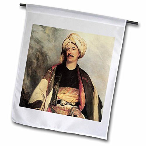 0499127454023 - BLN MIDDLE EASTERN AND NORTHERN AFRICAN FINE ART COLLECTION - DAVID ROBERTS ESQ. IN THE DRESS IN WORE IN PALESTINE BY ROBERT SCOTT LAUDER - 18 X 27 INCH GARDEN FLAG (FL_127454_2)