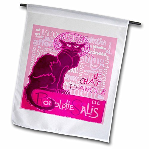 0499128340028 - TAICHE - GREETING CARDS - VALENTINE - LE CHAT DAMOUR GREETING CARD PARODY OF LE CHAT NOIR PERFECT FOR VALENTINES DAY - 18 X 27 INCH GARDEN FLAG (FL_128340_2)