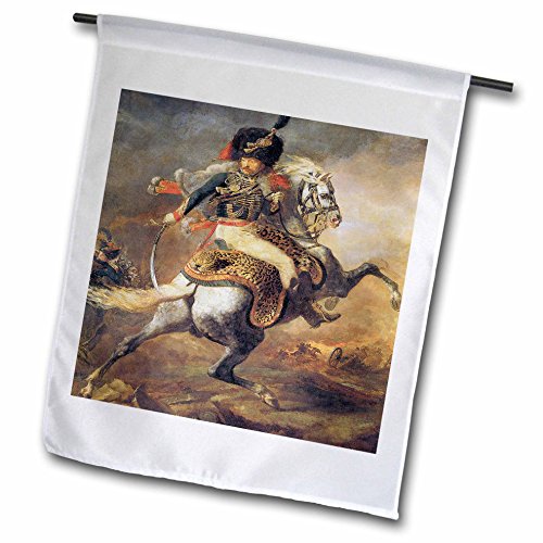 0499129803027 - BLN HORSES FINE ART COLLECTION - OFFICER OF THE HUSSARS BY THEODORE GERICAULT - 18 X 27 INCH GARDEN FLAG (FL_129803_2)