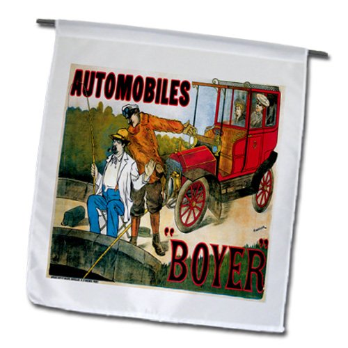 0499130226020 - BLN VINTAGE AUTOMOBILES AND RACING - VINTAGE AUTOMOBILES BOYER ADVERTISING POSTER - 18 X 27 INCH GARDEN FLAG (FL_130226_2)