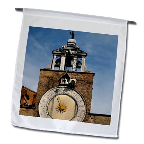 0499137750016 - DANITA DELIMONT - CLOCK TOWERS - SAN GIACOMO CHURCH ON RIALTO, CLOCK TOWER, ITALY - EU16 DNY0021 - DAVID NOYES - 12 X 18 INCH GARDEN FLAG (FL_137750_1)