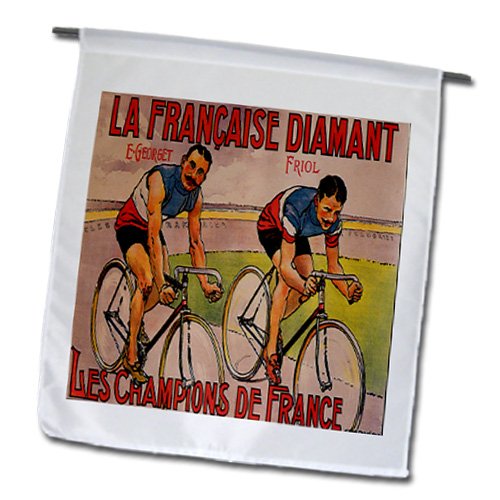 0499153269011 - BLN VINTAGE BICYCLE ADVERTISING POSTERS - LA FRANCAISE DIAMANT LES CHAMPIONS DE FRANCE BICYCLE RACING POSTER - 12 X 18 INCH GARDEN FLAG (FL_153269_1)