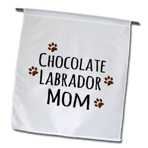 0499154147011 - INSPIRATIONZSTORE PET DESIGNS - CHOCOLATE LABRADOR DOG MOM - DOGGIE BY BREED - LAB BROWN MUDDY PAW PRINTS - DOGGY LOVER - PET OWNER - 12 X 18 INCH GARDEN FLAG (FL_154147_1)