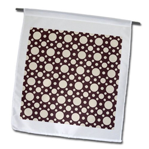 0499155714021 - PS CREATIONS - CHOCOATE AND CREAM WHIMSICAL DOTS - 18 X 27 INCH GARDEN FLAG (FL_155714_2)