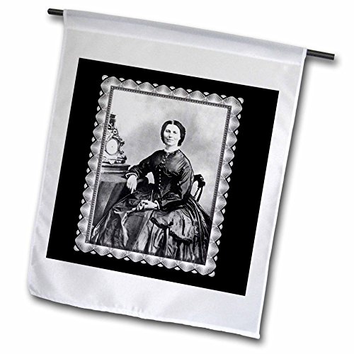 0499160768026 - BLN VINTAGE PHOTOGRAPHS OF HISTORY AND PEOPLE 1800S - 1900S - CLARA BARTON TAKEN BY MATHEW BRACY C.1866 CIVIL WAR ERA PHOTO OF A WOMAN SEATED BY AN MANTLE CLOCK - 18 X 27 INCH GARDEN FLAG (FL_160768_2)