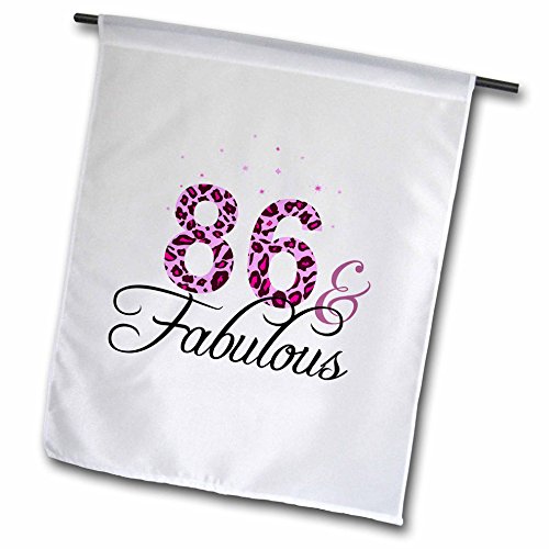 0499162649026 - INSPIRATIONZSTORE OCCASIONS - 86 AND FABULOUS - FUN GIRLY BIRTHDAY GIFT - BLACK AND HOT PINK LEOPARD PRINT PATTERN BDAY DIVA TEXT - 18 X 27 INCH GARDEN FLAG (FL_162649_2)