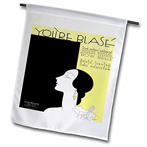 0499170219020 - BLN VINTAGE SONG SHEET COVERS REPRODUCTIONS - YOUR BLASÉ ART DECO SONG SHEET COVER IN YELLOW AND BLACK - 18 X 27 INCH GARDEN FLAG (FL_170219_2)