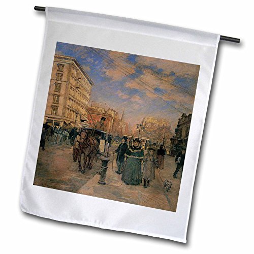 0499170834025 - BLN VINTAGE NEW YORK CITY COLLECTION - FIFTH AVENUE AT MADISON SQUARE, 1894-95 BY THEODORE ROBINSON - 18 X 27 INCH GARDEN FLAG (FL_170834_2)