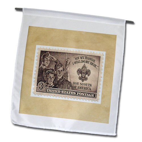 0499174645016 - 3DROSE FL_174645_1 IMAGE OF BOY SCOUT POSTAGE STAMP GARDEN FLAG, 12 BY 18-INCH