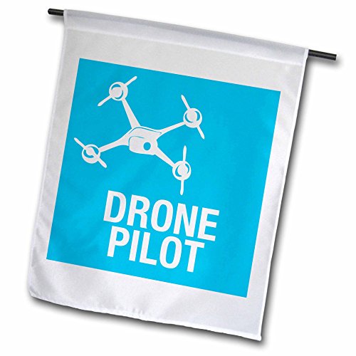 0499179914018 - 3DROSE FL_179914_1 BLUE DRONE WITH UAV PILOT GARDEN FLAG, 12 BY 18-INCH