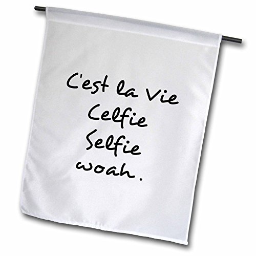 0499185042019 - INSPIRATIONZSTORE TYPOGRAPHY - CEST LA VIE, CELFIE, SELFIE - FUNNY FRENCH LIFE IS MADE OF SELFIES - 12 X 18 INCH GARDEN FLAG (FL_185042_1)