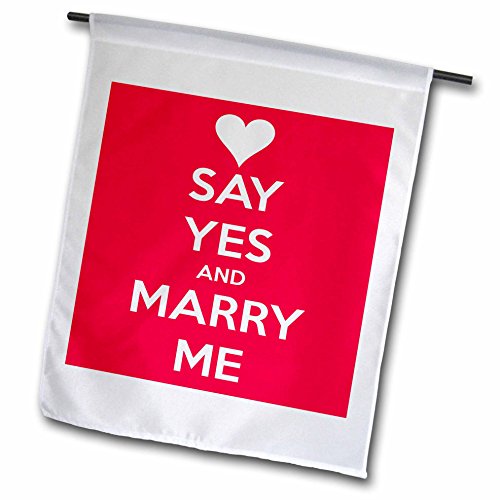 0499193612013 - 3DROSE FL_193612_1 KEEP CALM AND MARRY ME. RED GARDEN FLAG, 12 BY 18-INCH