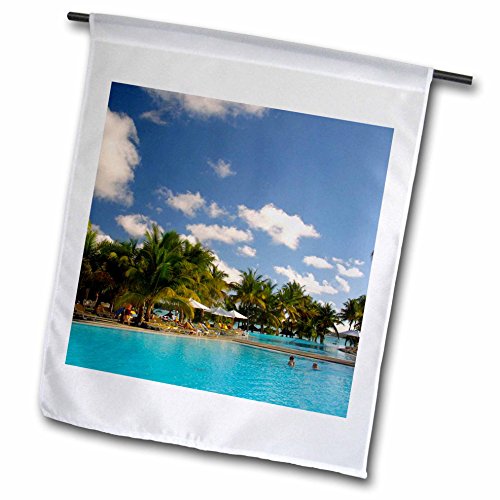 0499207258015 - DANITA DELIMONT - HOTELS - SWIMMING POOL AT LE MAURICIA HOTEL, GRAND BAIE, MAURITIUS. - 12 X 18 INCH GARDEN FLAG (FL_207258_1)