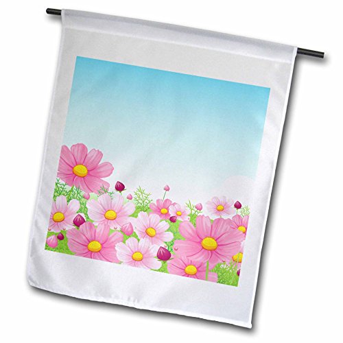 0499222445025 - ANNE MARIE BAUGH - FLOWERS - FIELD OF PRETTY PINK FLOWERS DESIGN - 18 X 27 INCH GARDEN FLAG (FL_222445_2)