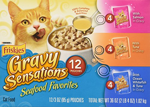 0050000134359 - FRISKIES WET CAT FOOD, GRAVY SENSATIONS, SEAFOOD FAVORITES VARIETY PACK, 3-OUNCE POUCHES, PACK OF 12