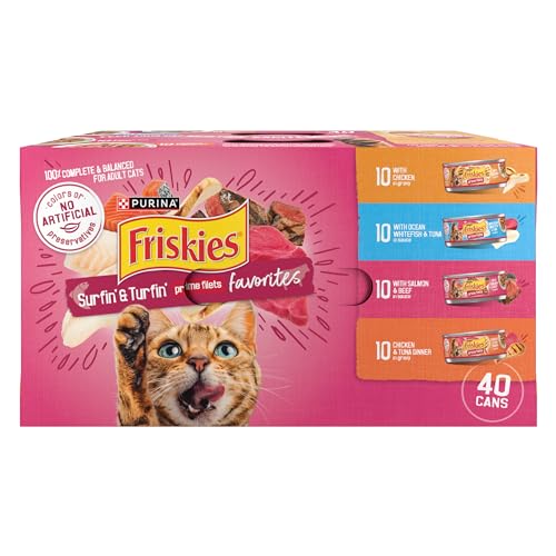 0050000170845 - PURINA FRISKIES WET CAT FOOD VARIETY PACK, SURFIN & TURFIN PRIME FILETS FAVORITES - 5.5 OZ. CANS