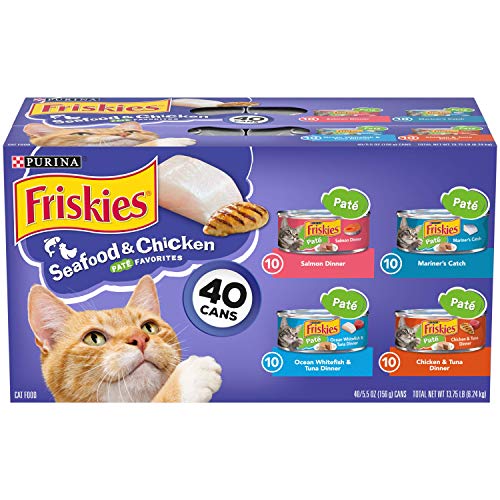 0050000170852 - PURINA FRISKIES PATE WET CAT FOOD VARIETY PACK, SEAFOOD & CHICKEN PATE FAVORITES - 5.5 OZ. CANS