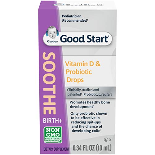 0050000284146 - GERBER SOOTHE BABY PROBIOTIC DROPS WITH 100% DAILY VITAMIN D FOR NEWBORNS, INFANTS, BABIES & TODDLERS, COLIC, SPIT-UP & DIGESTIVE HEALTH, CLINICALLY PROVEN, 0.34 FL OZ