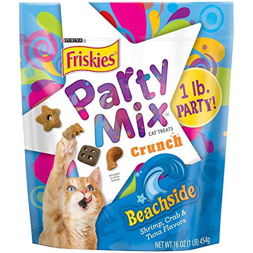 0050000294855 - FRISKIES PARTY MIX CAT TREATS, BEACHSIDE CRUNCH, 16-OUNCE POUCH, PACK OF 1