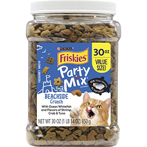 0050000500376 - PURINA FRISKIES MADE IN USA FACILITIES CAT TREATS, PARTY MIX BEACHSIDE CRUNCH - 30 OZ. CANISTER