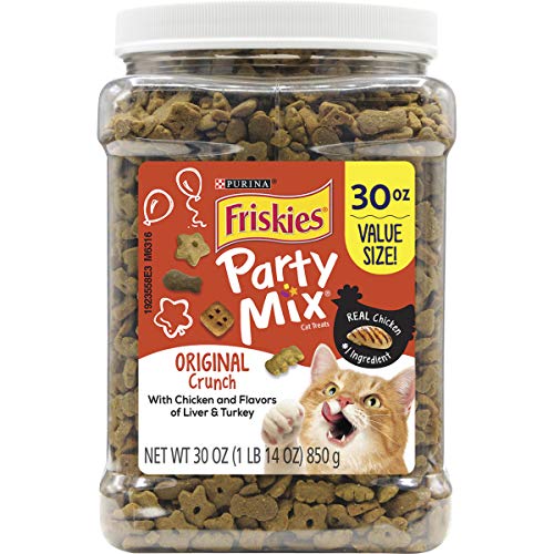 0050000500413 - PURINA FRISKIES MADE IN USA FACILITIES CAT TREATS, PARTY MIX ORIGINAL CRUNCH - 30 OZ. CANISTER
